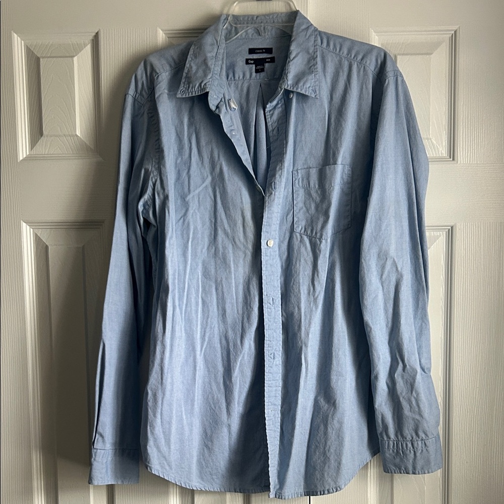 GAP Light Blue Men's Cotton Button-Down Shirt